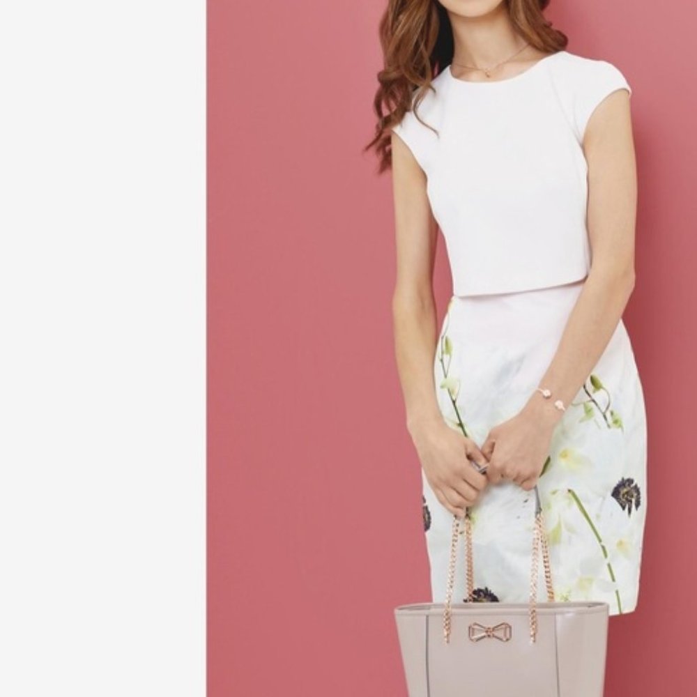 NEW Ted Baker Floral Dress Blush Pink Size 1